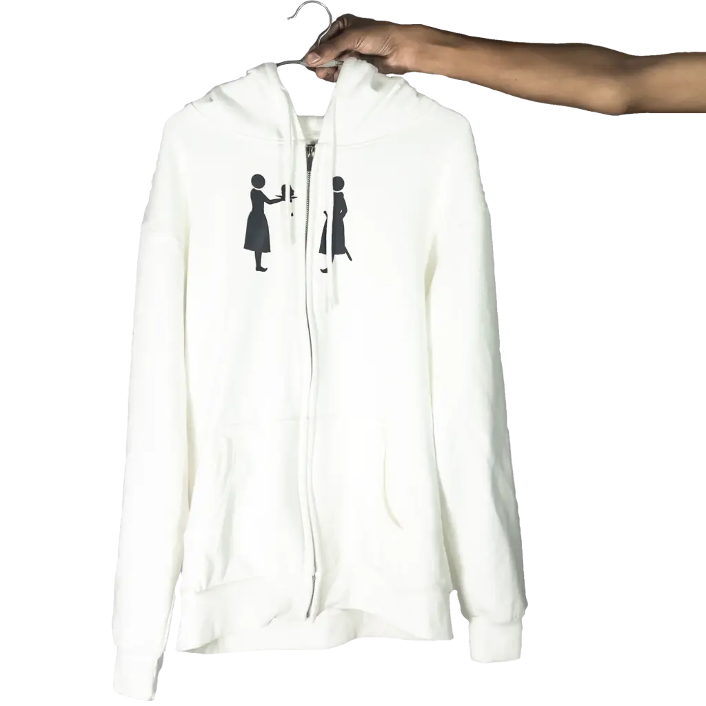 KOUPE TÈT zipup hoodie (white) (S)